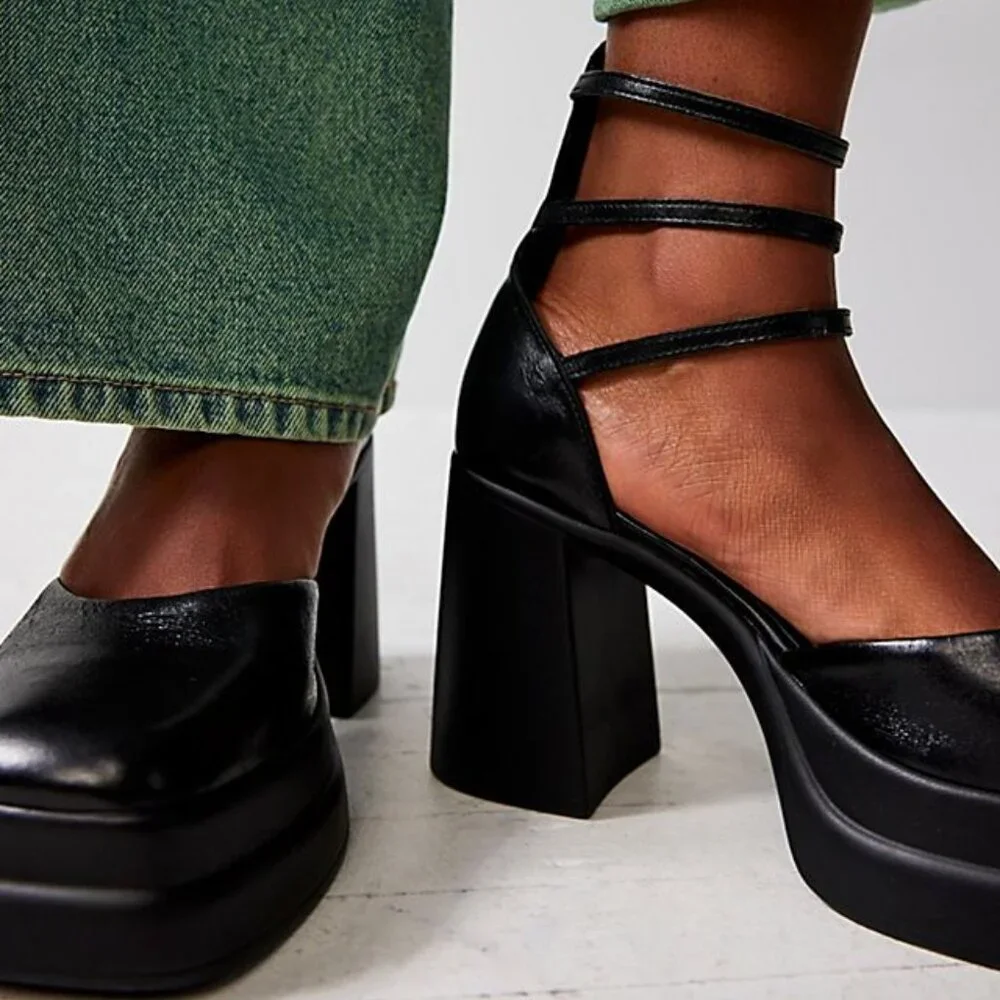 Free People Fp Collection - Brooke Buckle Mary Jane Platforms NEW Size 8.5